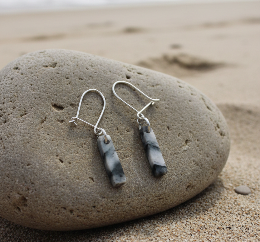 Crystal Beach Rock Earrings