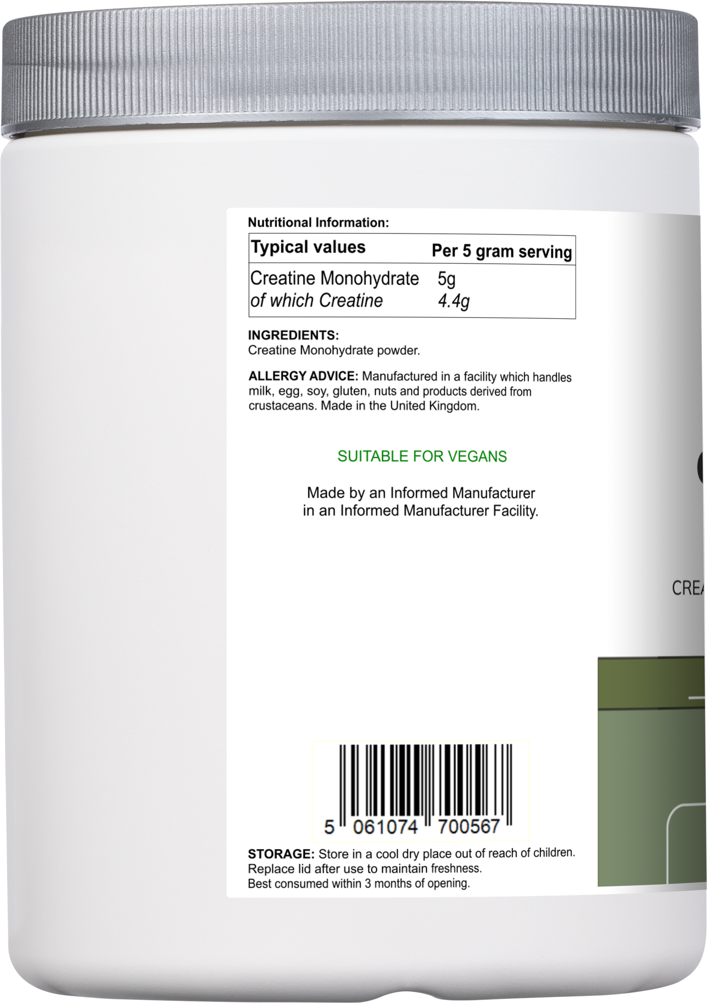 Creatine Monohydrate | Pure Unflavoured Creatine Powder – 500 g-2